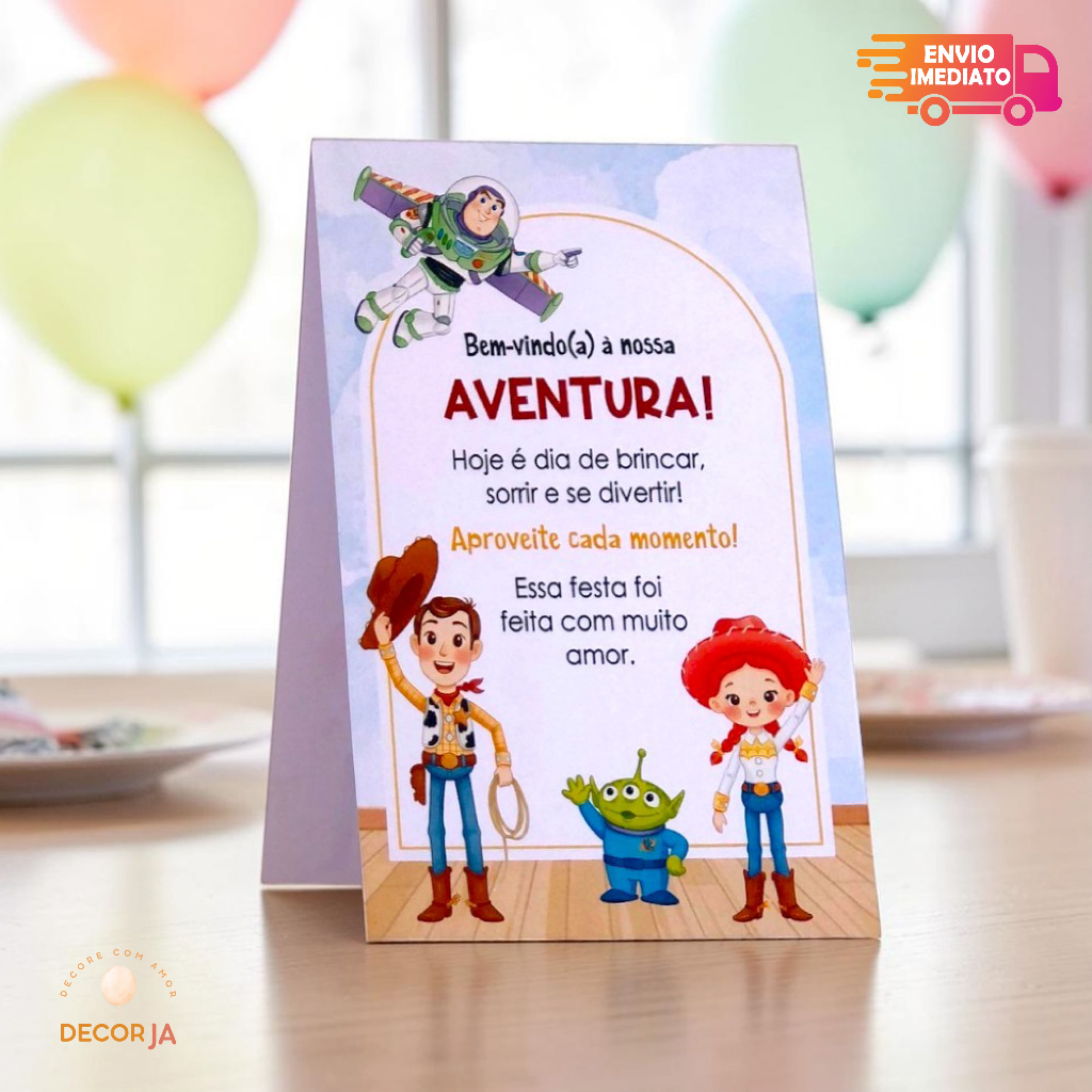 Plaquinhas de Mesa kit 10 a 30 - Toy Story - Centro de Mesa - Festa Infantil - PRONTA ENTREGA Centro de mesa Toy Story