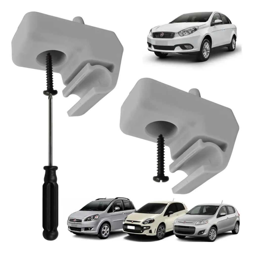 Kit COMPLETO Suporte Quebra Sol Palio Siena Strada Uno Mobi Acompanha P/fuso e Chave para Instalação