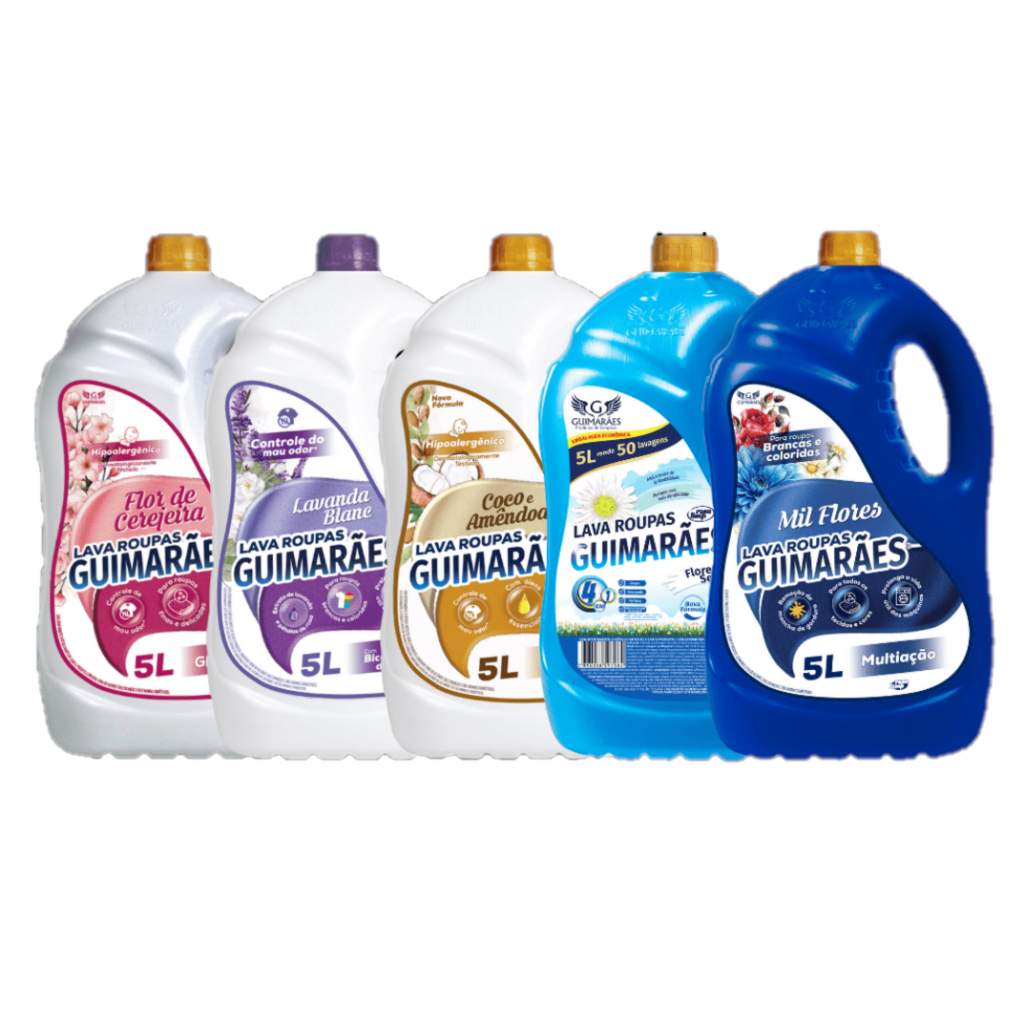 Lava Roupas Guimarães Sabão Liquido Mil flores/ Coco/ Enzimax com Enzimas Ativas 5 lts e 3 lts