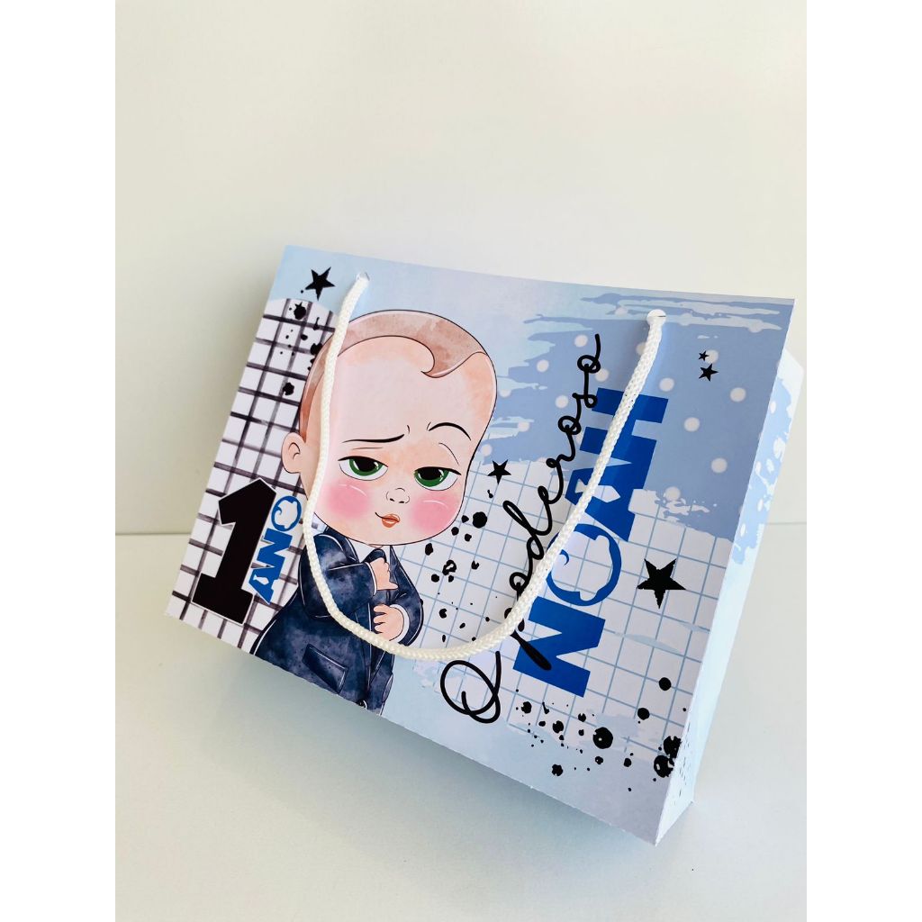 Sacolinha  Personalizada Modelo Nuvem | PODEROSO CHEFINHO  | MENINO | Lembrancinha Festa Infantil  | 20x15x