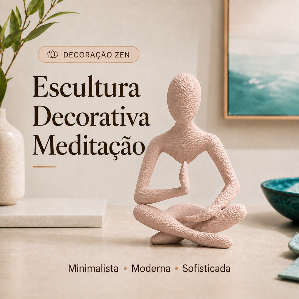 Imagem Estátua Meditação Decorativa Escultura no Ar Zen Yoga Minimalista para Sala Quarto Escritório