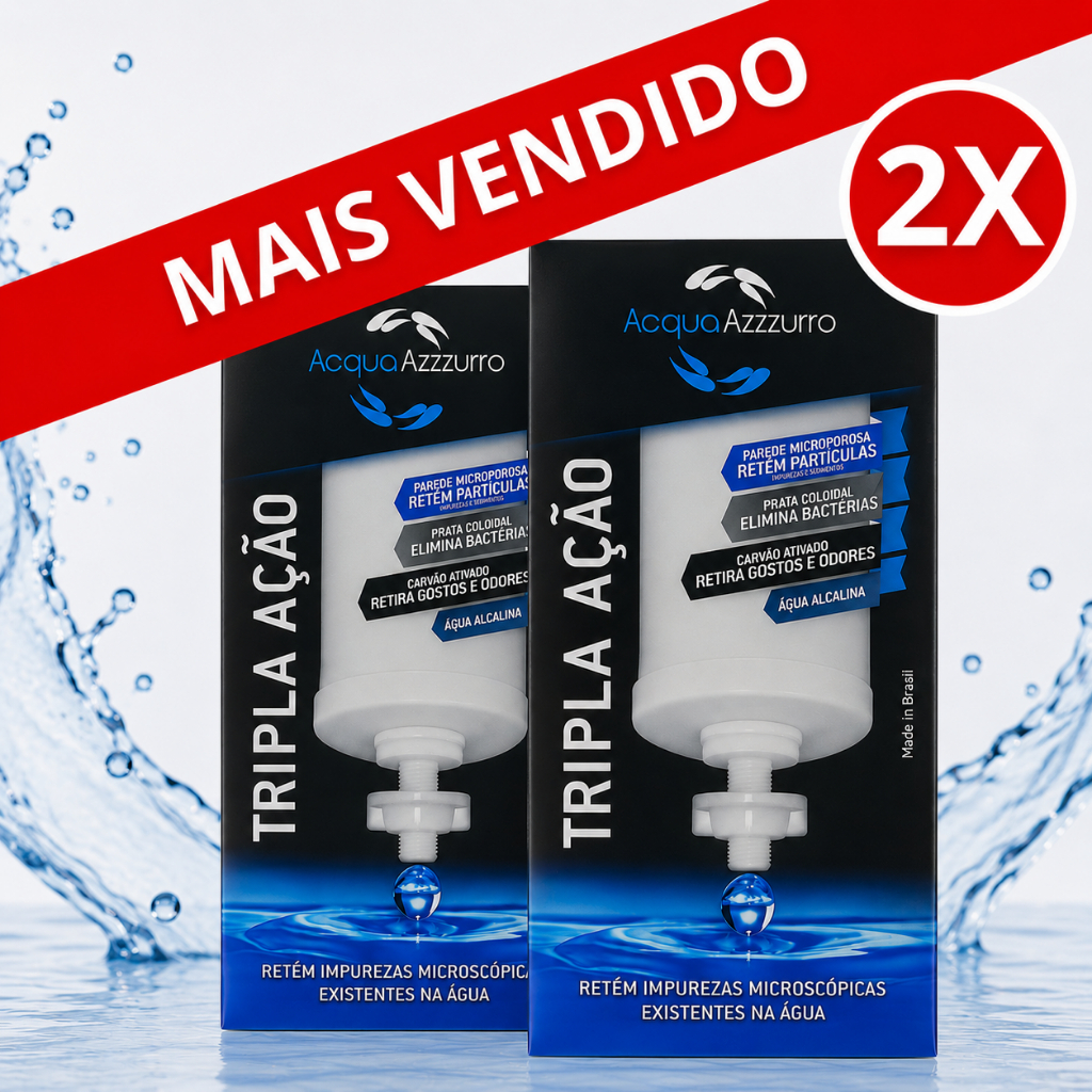 02 Velas Filtro de Barro Tripla Ação Carvão Ativado Prata Coloidal  - SERVE PARA TODOS FILTRO BARRO