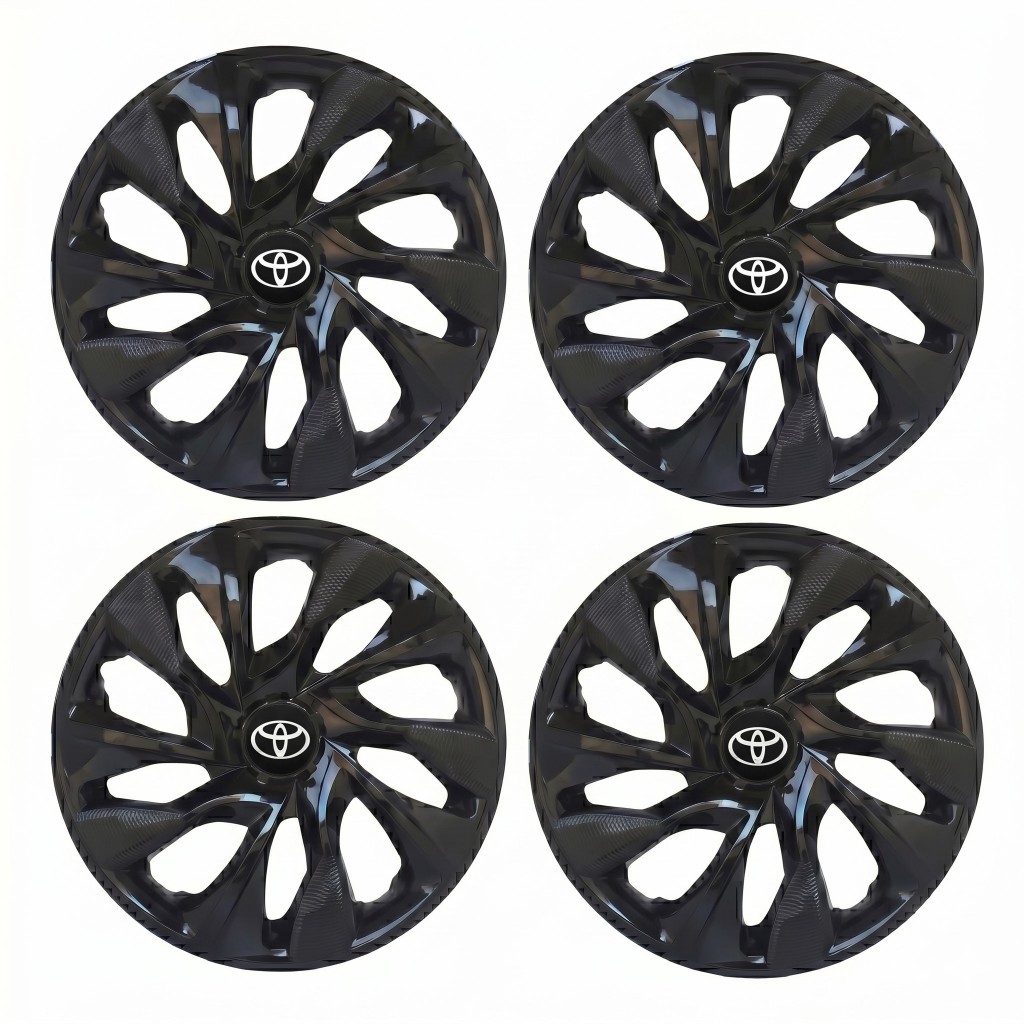 Jogo Calota DS4 Toyota Preto Brilhante Etios Yaris Corolla
