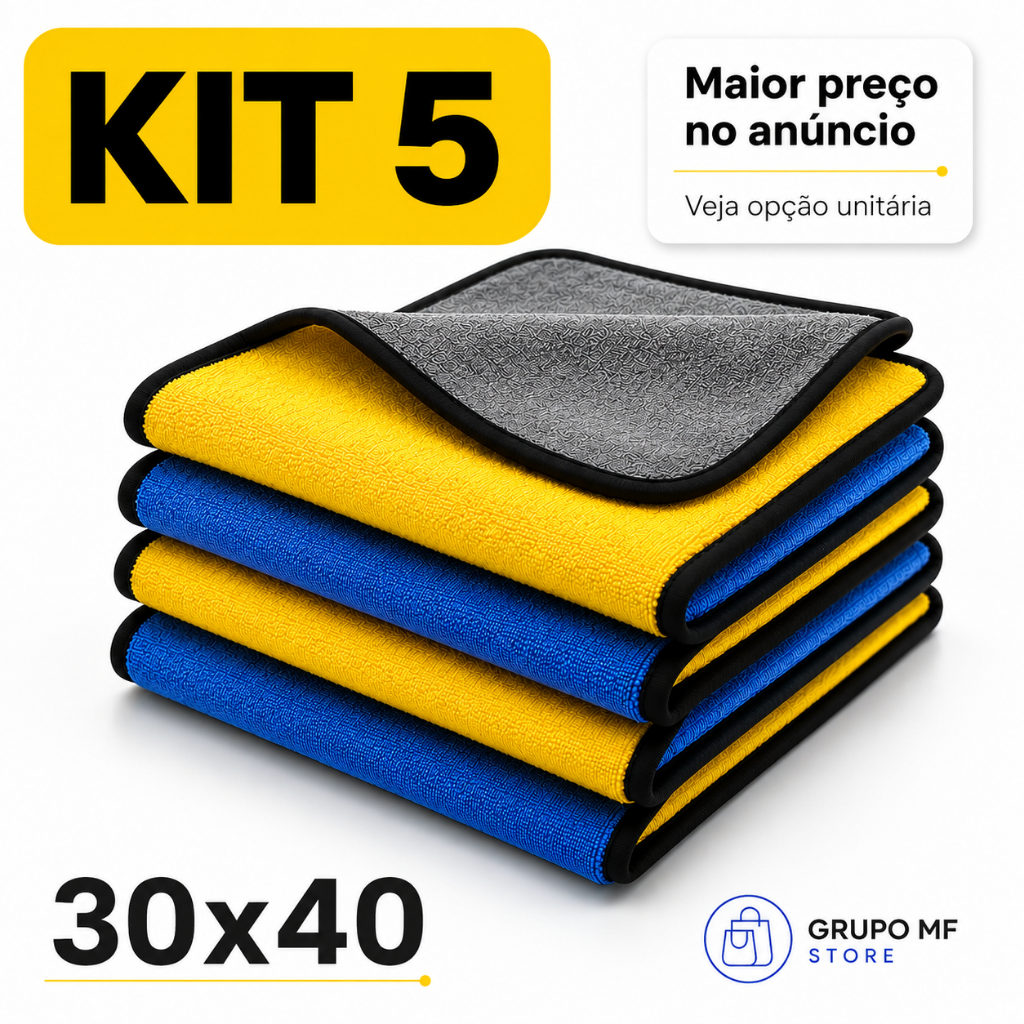 Pano de Microfibra Flanela Automotiva Dupla Face Alta Absorção