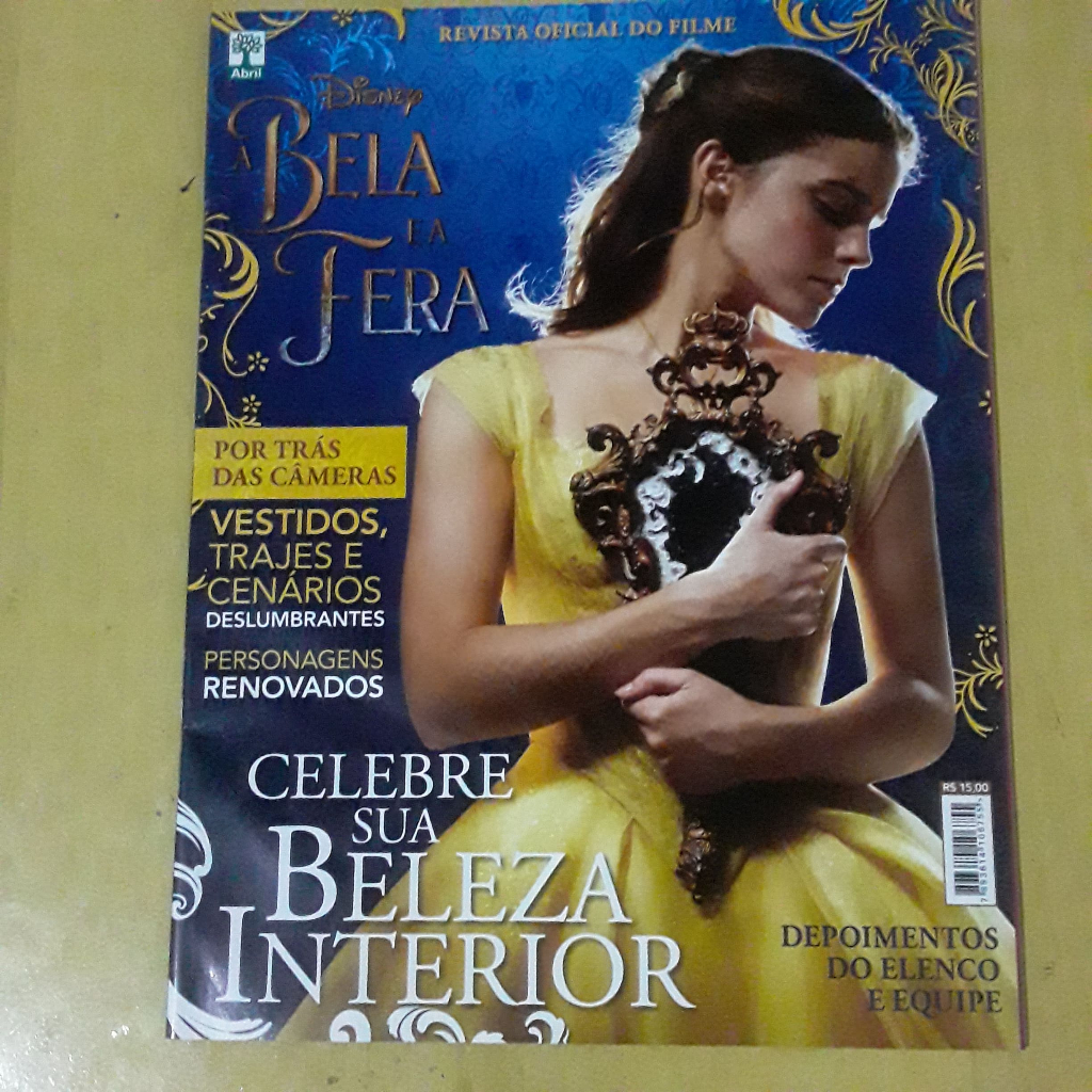 PL122 REVISTA OFICIAL DO FILME DISNEY A BELA E A FERA PERSONAGENS VESTIDOS TRAJES CENÁRIOS ELENCO