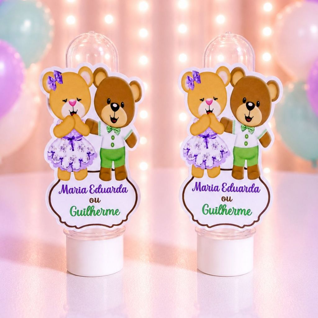 Apliques para Tubetes Chá Revelação Verde e Lilás  - festa infantil - lembrancinhas personalizadas - tags tubetes