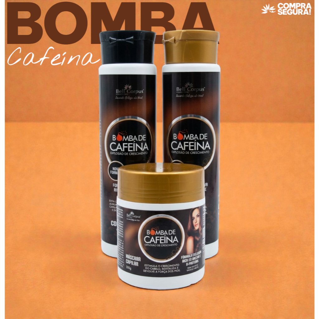 Kit Capilar Bomba de Cafeína Shampoo Condicionador e Mascara Força e Crescimento - Promoção !