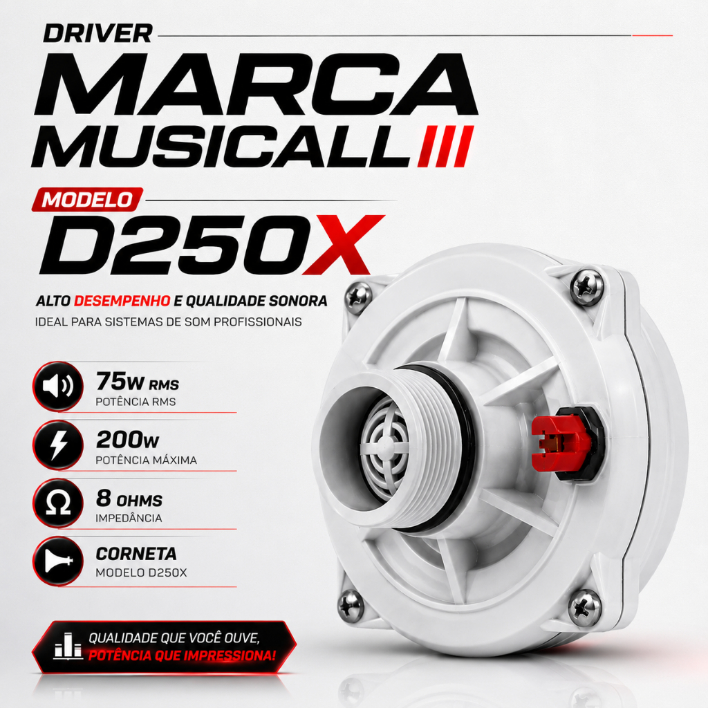 Driver Similar D250x 200w D250x Musicall Corneta Promoção Para Som Automotivo Som Profissional