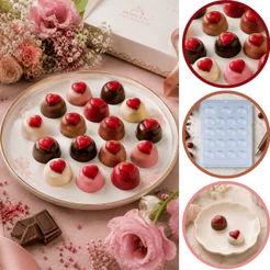 1~10 Forma Simples Bombom Coração Cereja Cód. 137 em Acetato BWB Para Bombom e Confeitaria (CHOCO)