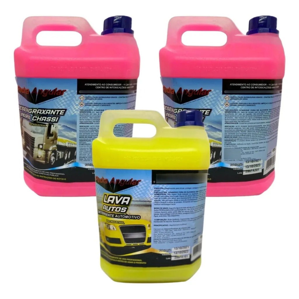 Kit Lava Rapido Automotivo 2 Solupan Desengraxante + 1 Shampoo Lava Auto 5 Litros