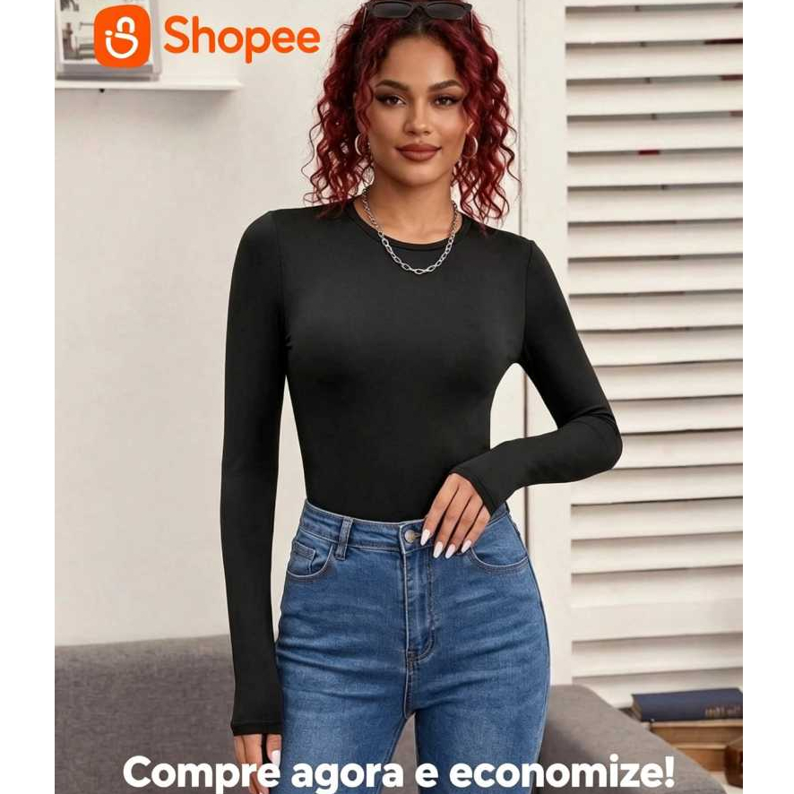 Body Manga Longa ,Frio Collant,Suplex liso segunda pele