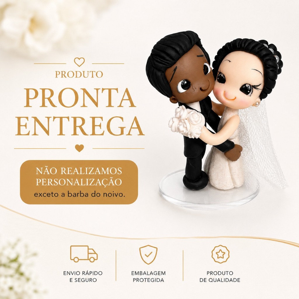 Casal Topo Bolo Noivinhos Biscuit Casamento Enfeite Decoração