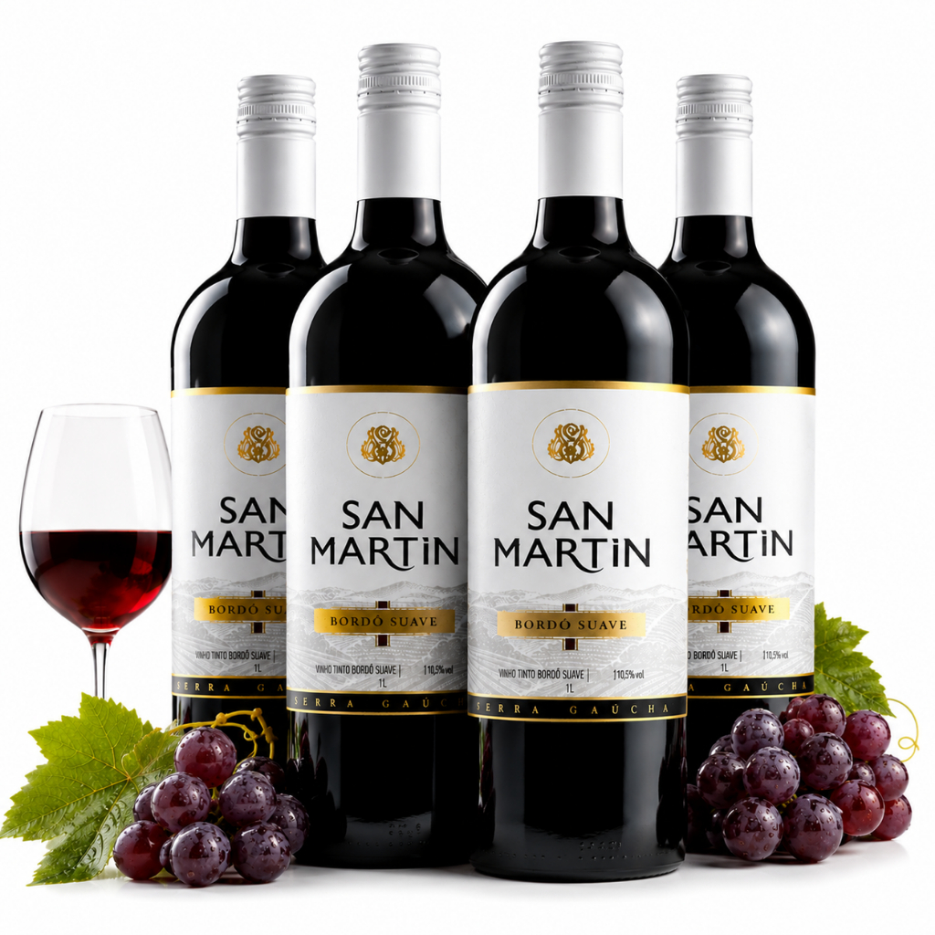 Compre 03 Leve 04 Vinho Tinto San Martin Bordo Tinto Suave 1 Litro