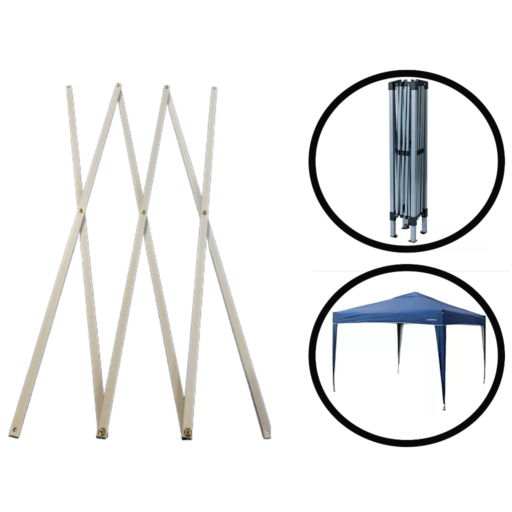 Articulação lateral sanfonada p/ tenda gazebo 3x3 Mor Bel Nautika Peça reparo aço barras com arruela