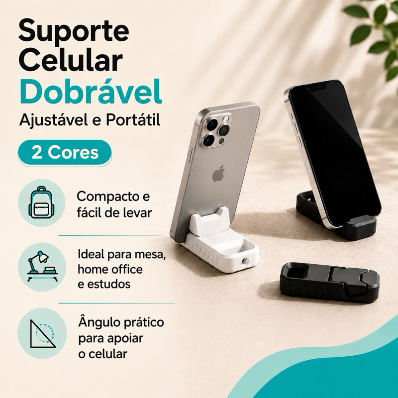 Suporte Celular Dobrável Ajustável Mesa Portátil Universal Apoio Base Para Celular Escritório