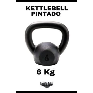 Kettlebell Pintado 6 Kg – Peso Academia Treino em Casa e Musculação Cross Fit Funcional CrossFit