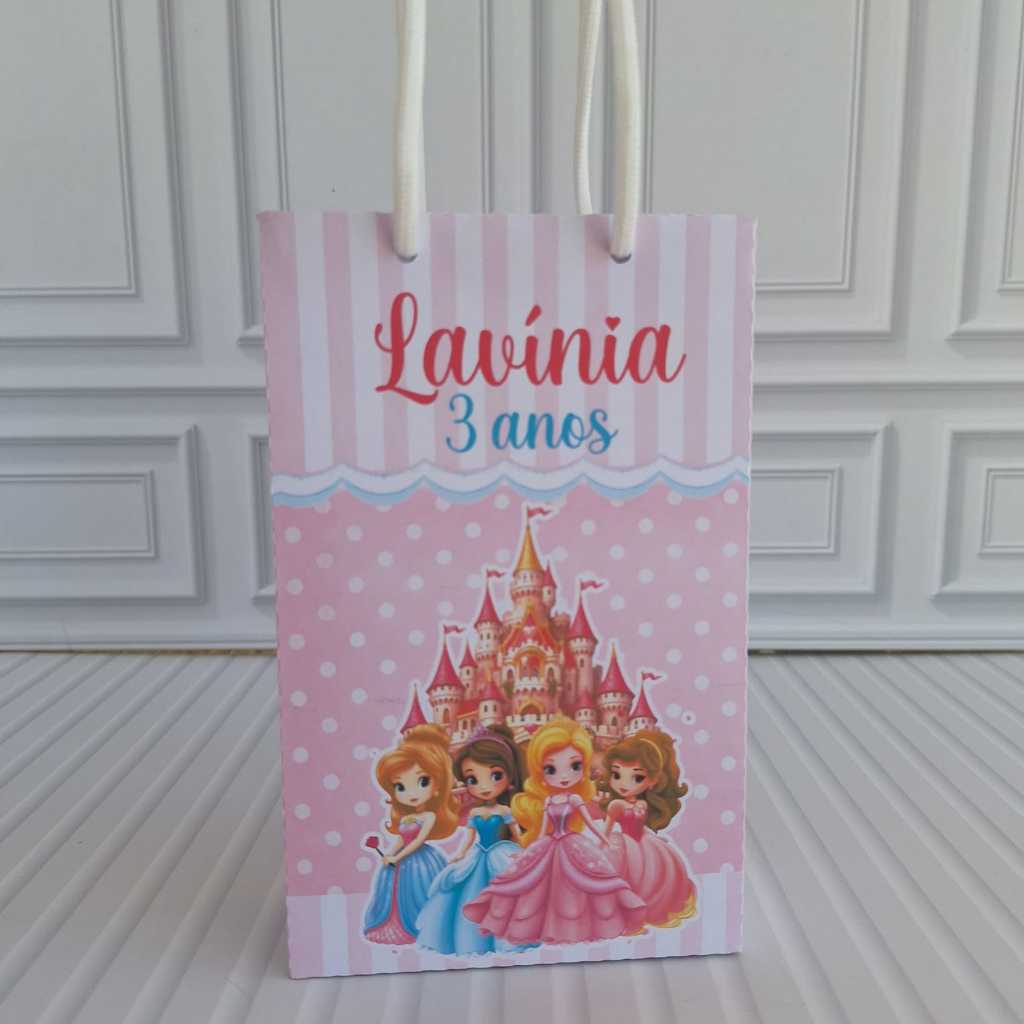 Sacolinha- personalizada PRINCESAS DISNEY CUTE - Lembrancinha  - aniversário - caixinhas