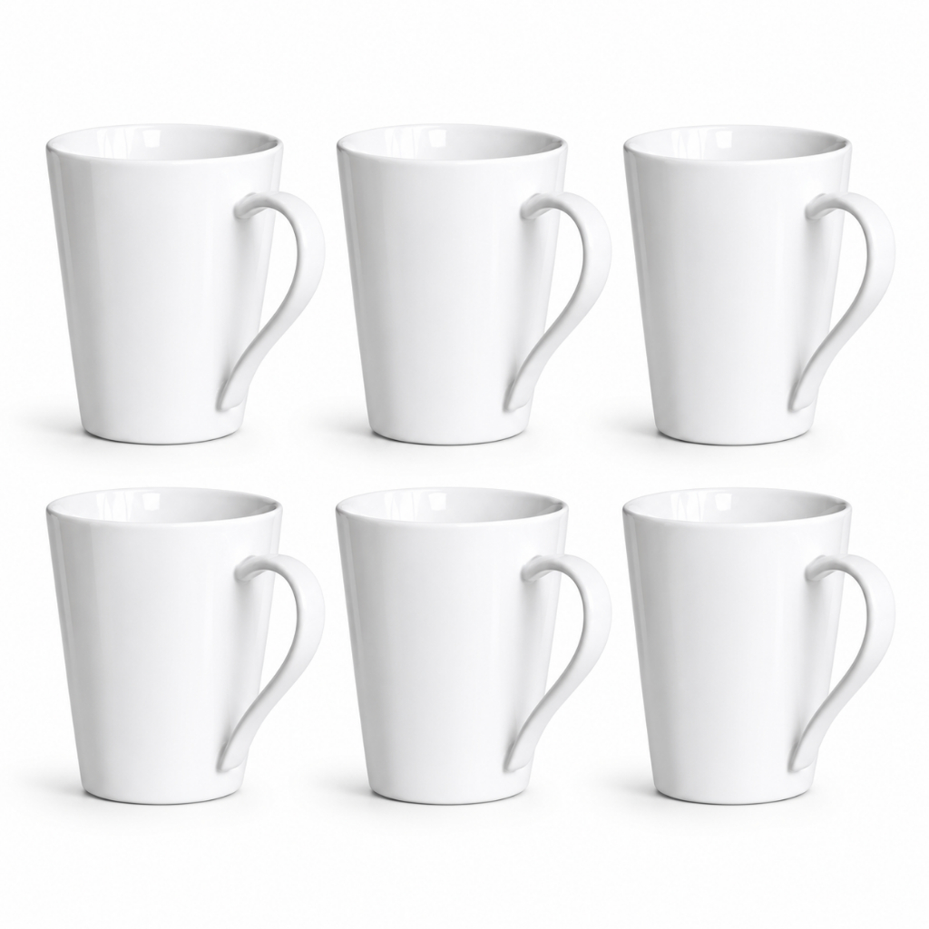 Conjunto Kit 6 Xicaras Porcelana 120ml Tulipa Caneca Inverno Café Chocolate Quente