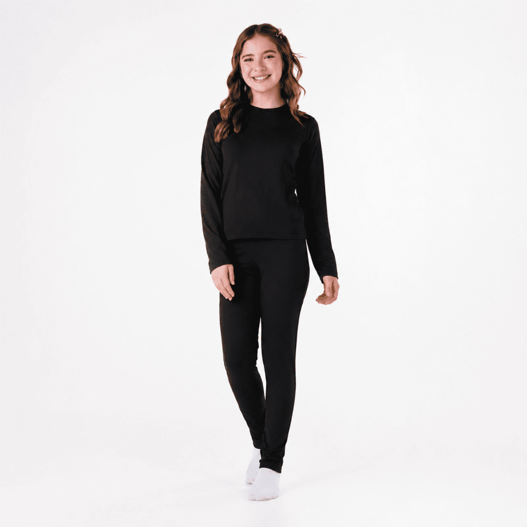 Blusa Térmica Segunda Pele Infantil Gola Alta Manga Longa Feminina