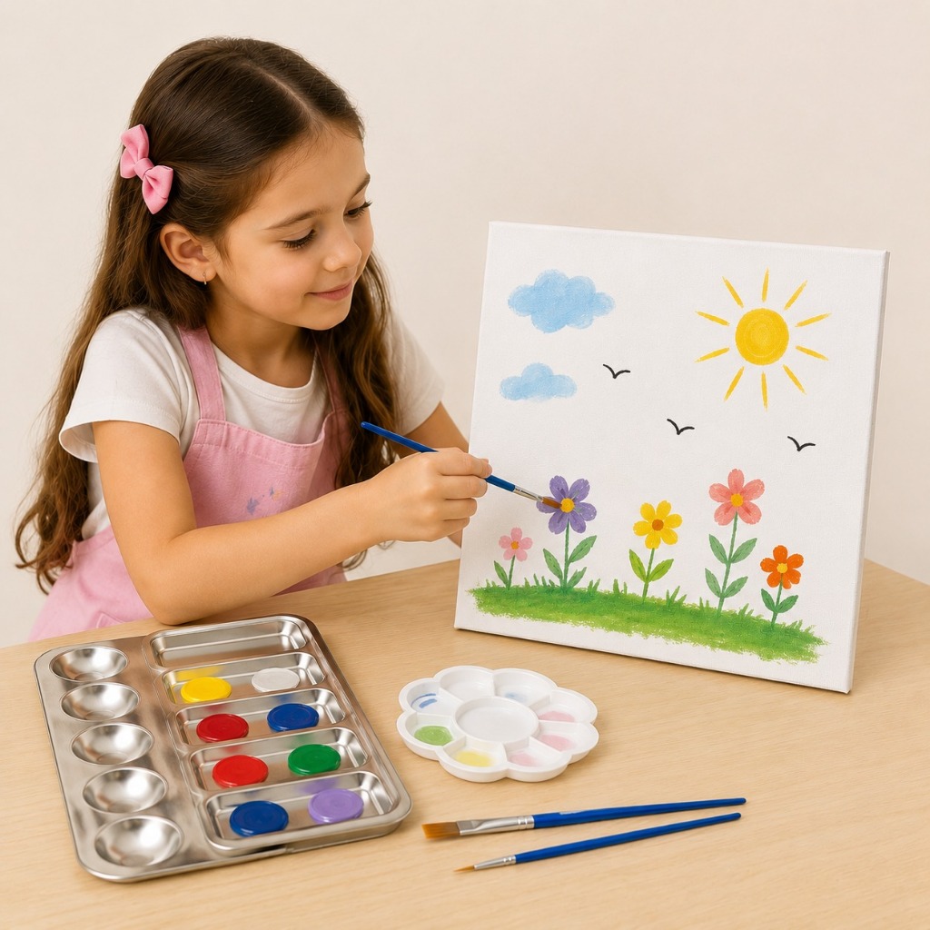 Tela Fina Para Pintura Pincéis E Godets Inclusos