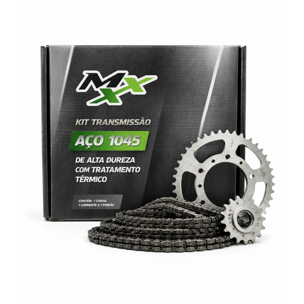 Kit Relação Moto YBR 125 Coroa 43 Pinhão 14 Corrente 428H MMX
