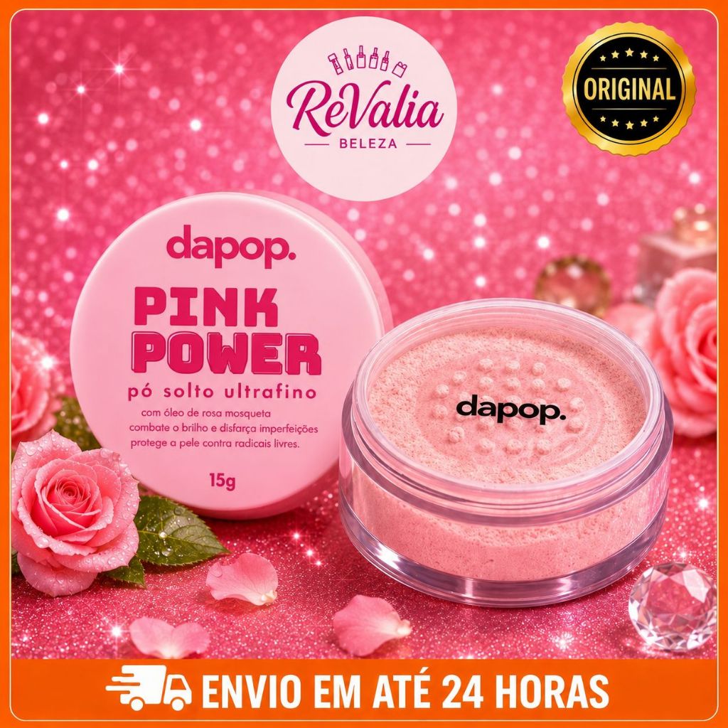 Pó Power Pink Rosa Mosqueta Dapop – Pele Radiante, Aveludada e Poderosa!
