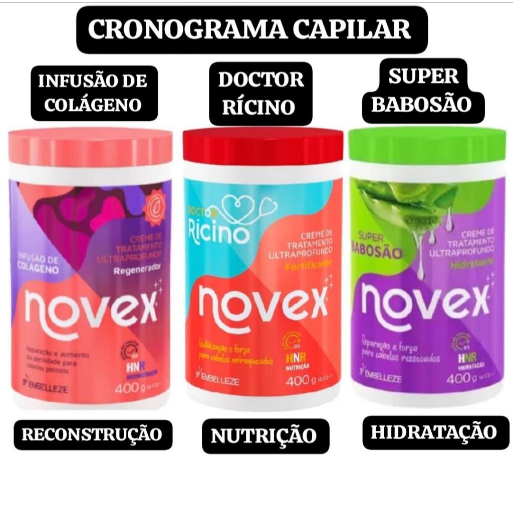 KIT C/ 3 MÁSCARAS CRONOGRAMA CAPILAR NOVEX 400G