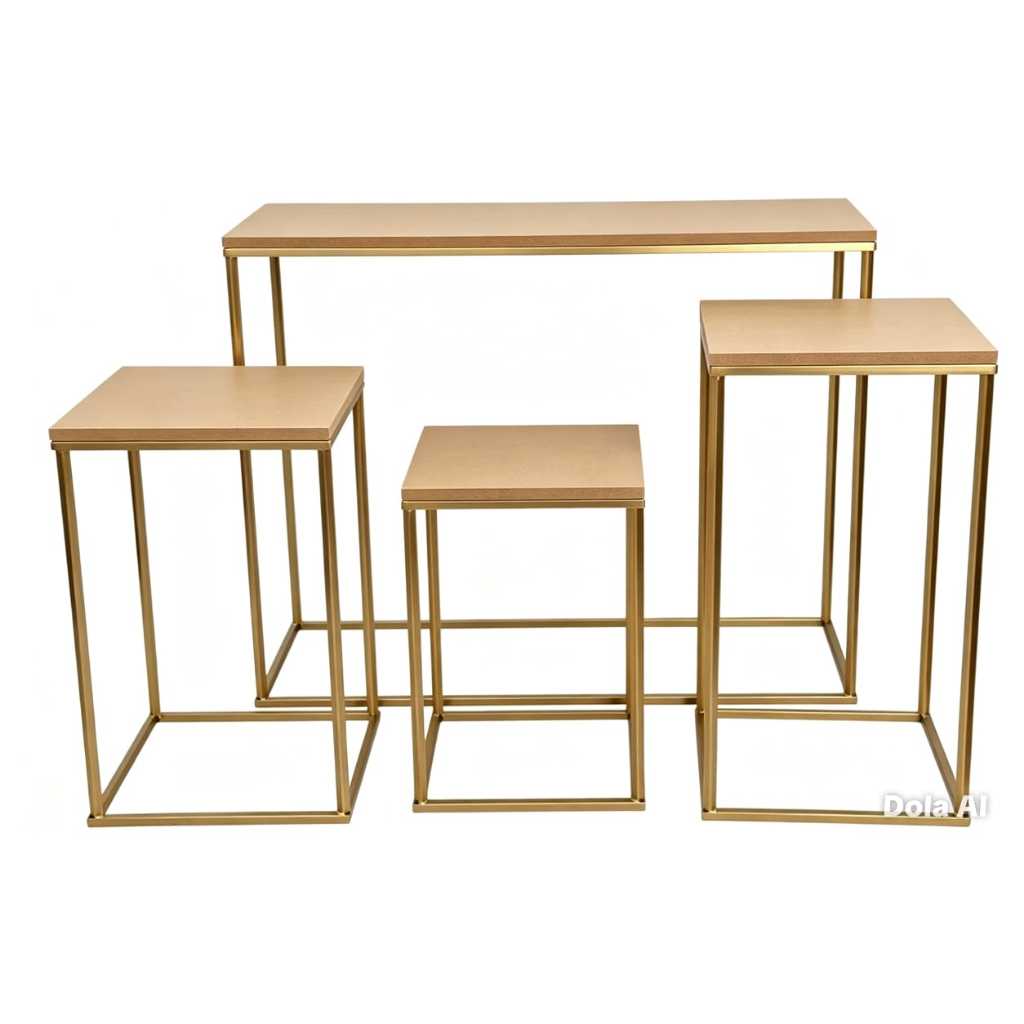 Kit Quarteto Mesa Cubo 4 Peças Pegue e Monte Decoraçao  Festa de Aniversario Eventos Formatura Tampo MDF 6MM