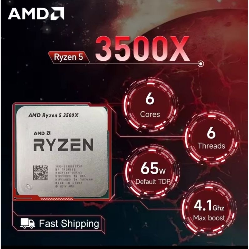 Processador AMD Ryzen 5 3500X AM4 6 Núcleos 6 Threads 4.1GHz Cache 32MB Gamer DDR4