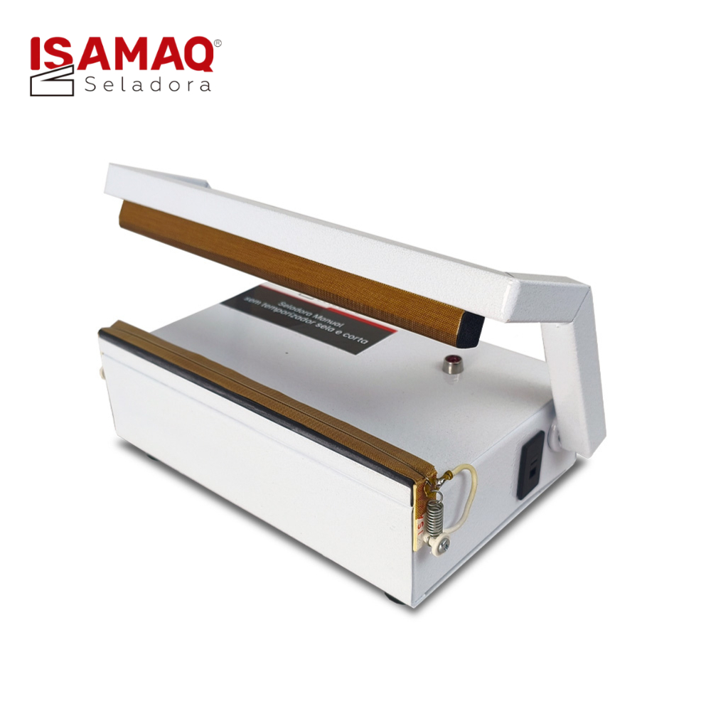 Seladora de Embalagens Plásticas Manual 20cm Sela e Corta Bivolt Isamaq 110/220V