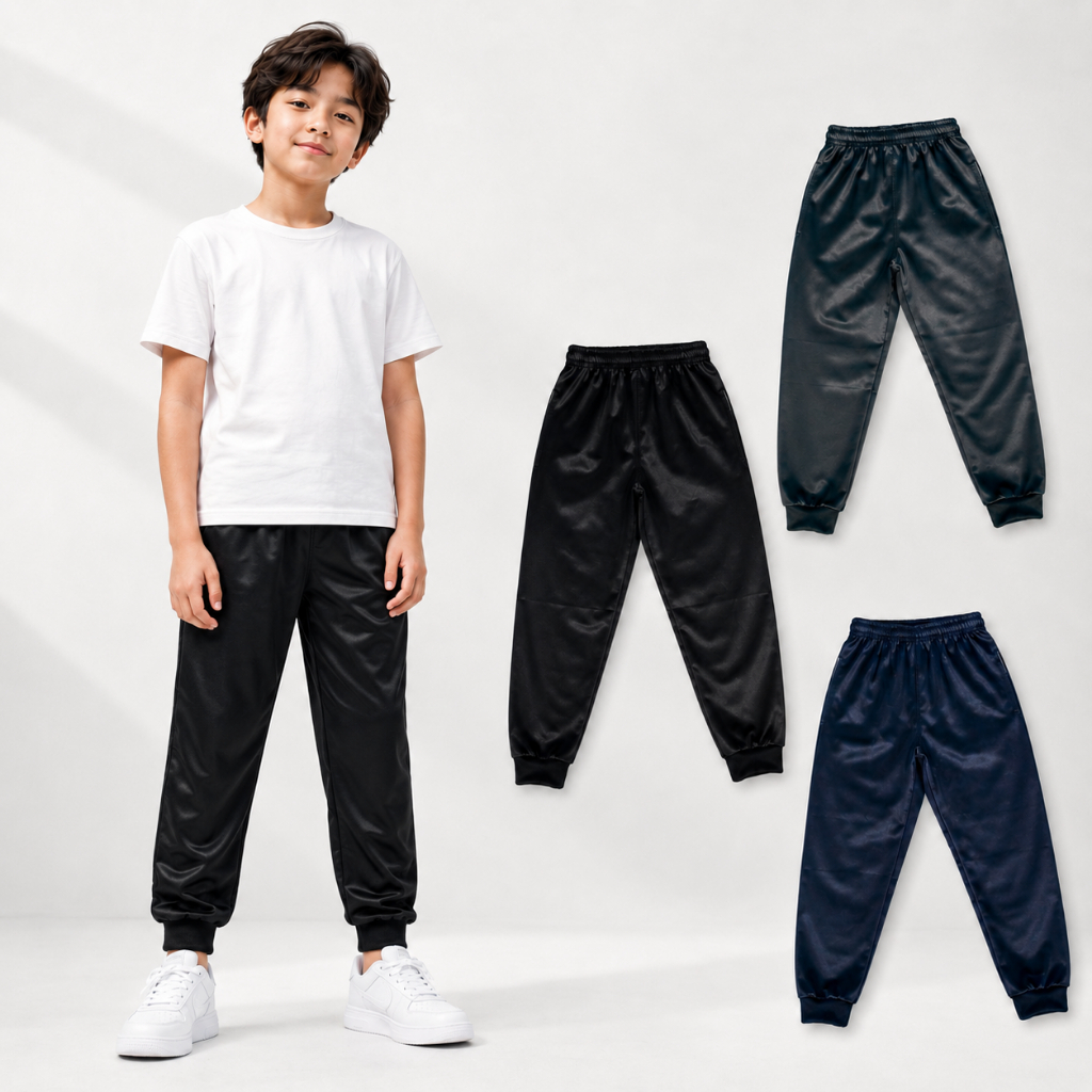 Kit Com 02/03/06 Calças De Frio Inverno Escolar Jogger Juvenil Menino Tamanhos 4 Ao 16