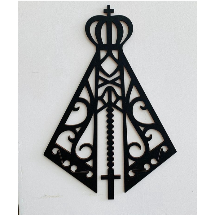 Imagem Nossa Senhora Aparecida em MDF 3mm | Peça Sacra Pintada e Decorativa