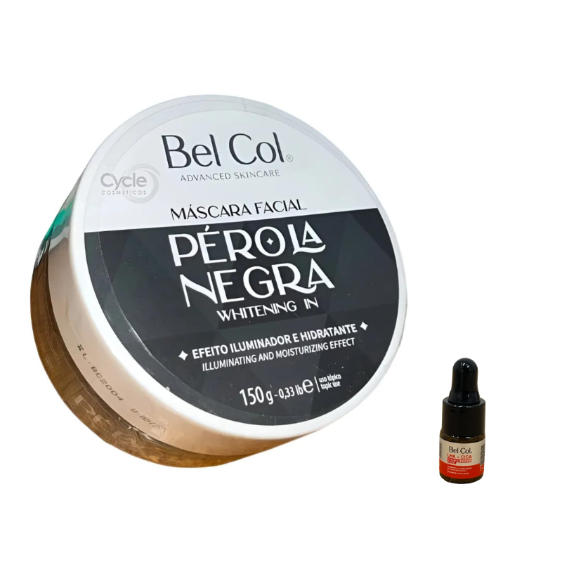 Máscara Facial Pérola Negra Efeito Iluminador e Hidratante 150g Bel Col