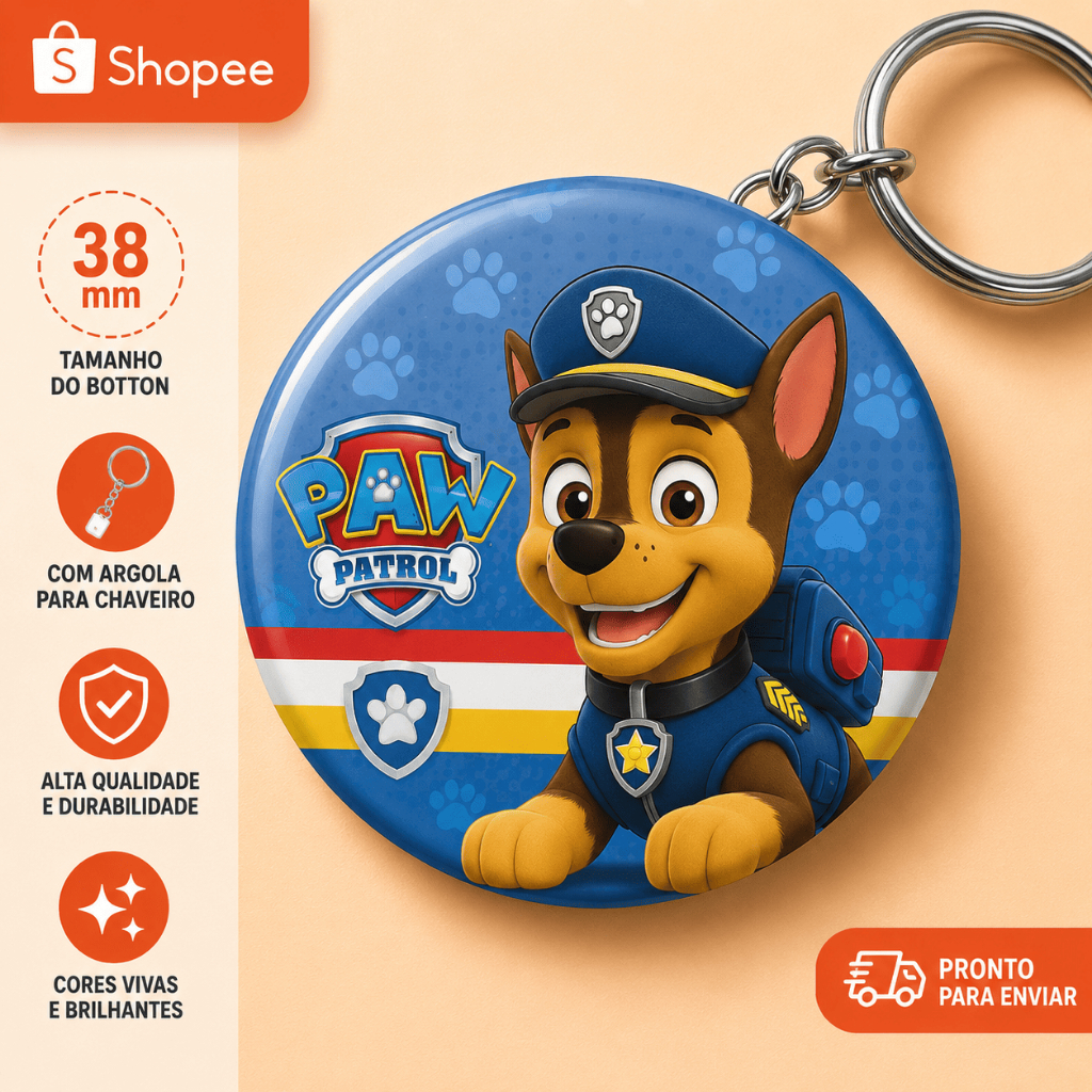 Button Chaveiro Personalizado l  Lembrancinha Aniversário Infantil | Qualquer Tema Nome e Idade