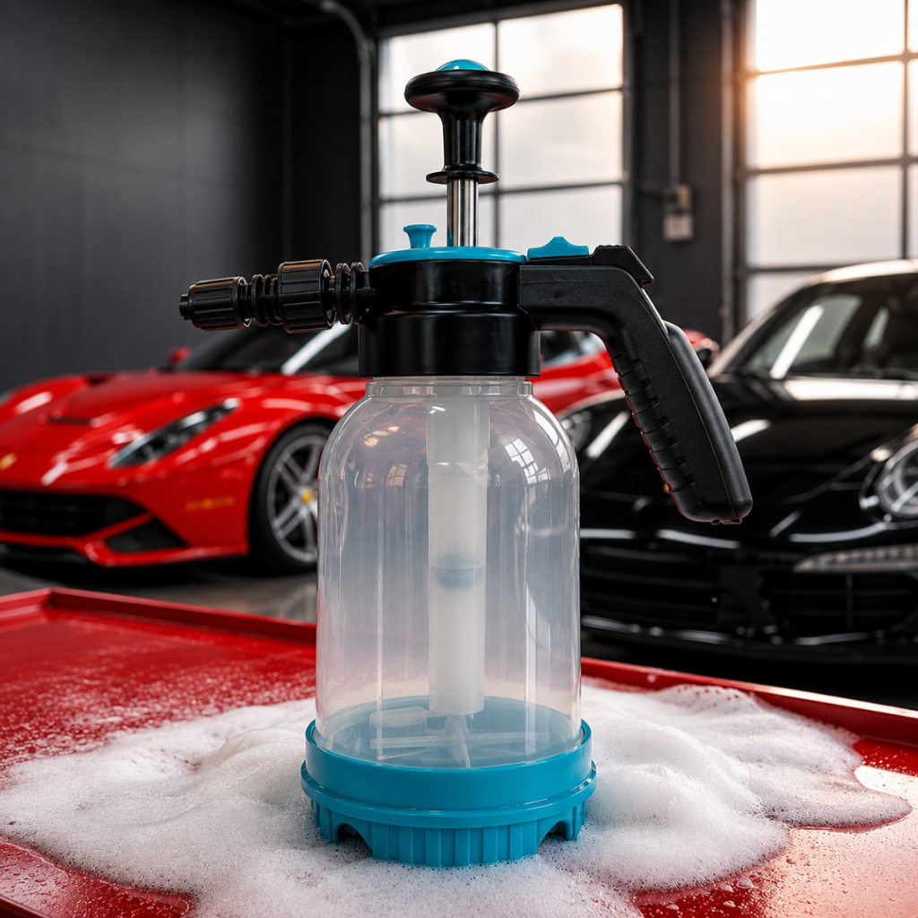 Pulverizador de Espuma Manual Automotivo 2 Litros Alta Pressão – Lavagem Carro Moto Plantas Snow Foam 3 em 1 Azul