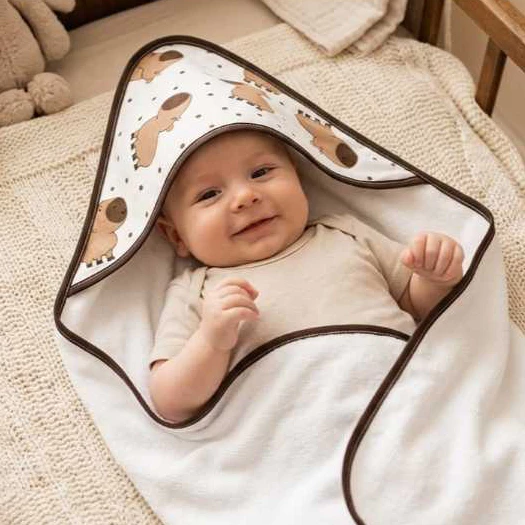 Toalha de Banho para Bebê com Capuz Felpuda Macia e Absorvente Recém-Nascido