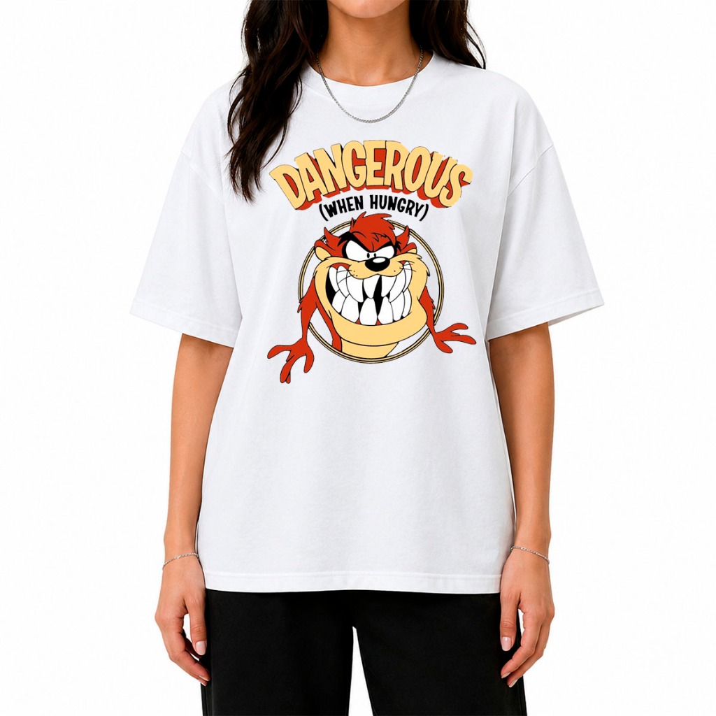 Camiseta Oversized Streetwear Camisa Moda Estilo Taz Mania Desenho Gym Academia Treino Estampado Nostalgia