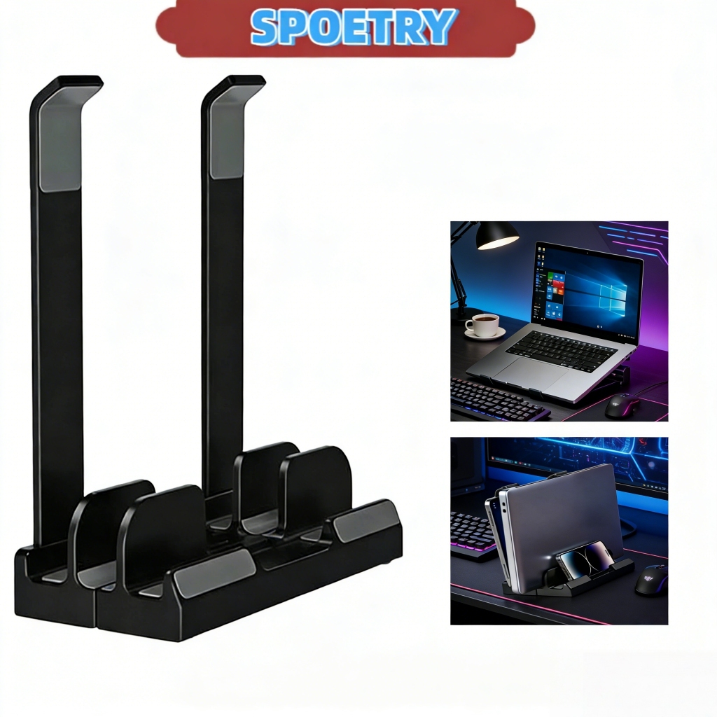 Suporte Vertical Portátil para iPad e Tablet com Largura Ajustável Organizador de Mesa Ideal para Escritório ao Ar Livre