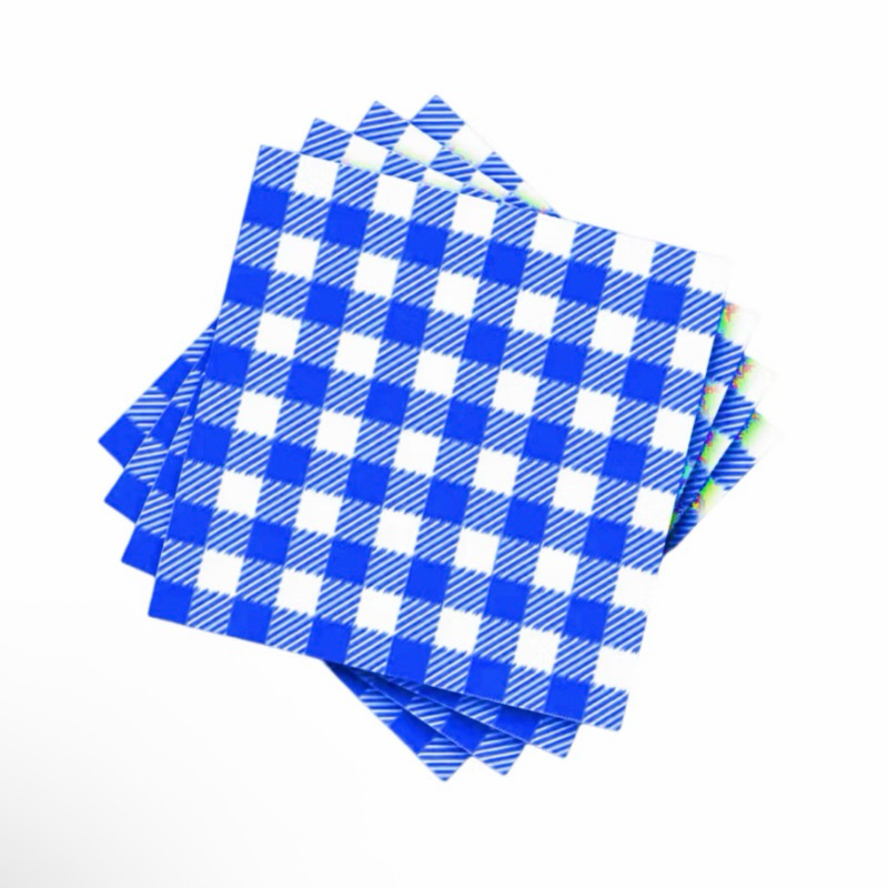 KIT 50~300 GUARDANAPOS XADREZ AZUL ESCURO FESTA JUNINA (19,5X22,5 CM) (CHOCO)