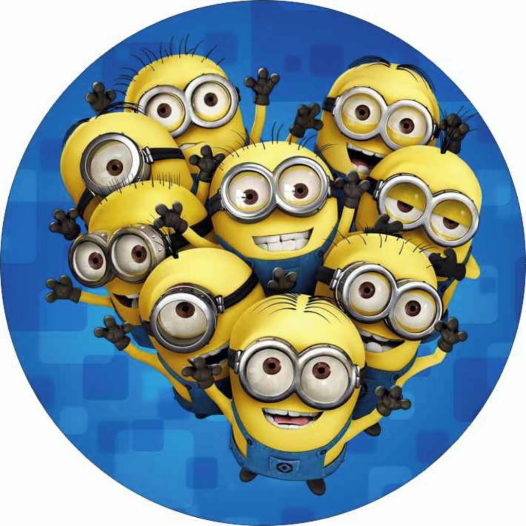 Capa Painel Redondo de Mesa Minions Sublimado C/ Elástico 50×50Cm