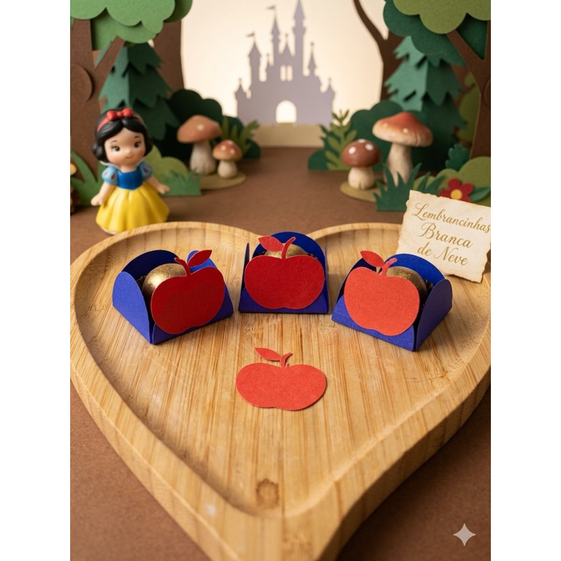 50 Maçã Vermelha para Lembrancinhas tubete Doces | Tema Branca de Neve | Festa Infantil Princesa | Porta Brigadeiro
