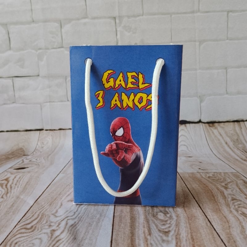 SACOLINHA HOMEM ARANHA PERSONALIZADA - LEMBRANCINHA PARA FESTA INFANTIL/ ANIVERSÁRIO 