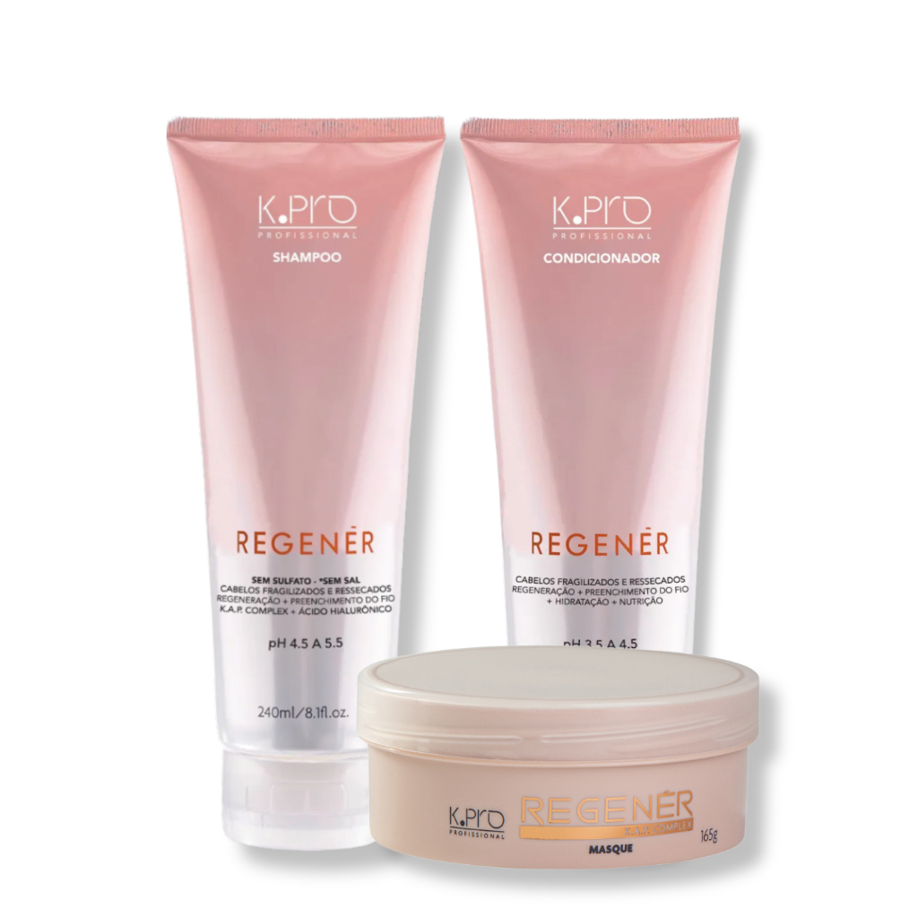 K.Pro Kit Regenér - Shampoo 240 ml + Condicionador 240g + Máscara 165g