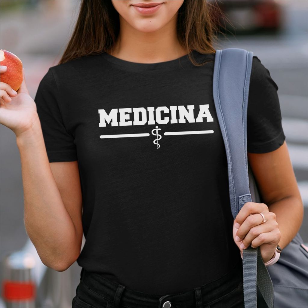 Babylook Medicina Camiseta Blusa Feminina Medicina Manga Curta 100% Algodão Premium