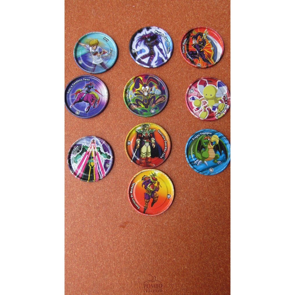 Metal Tazos Yu-Gi-Oh kit com 10 unidades - Lote 03