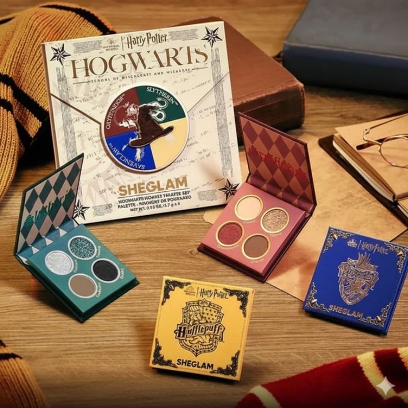 Kit 4 Paletas Harry Potter SHEGLAM Shein Sonserina Corvinal Lufa Lufa Grifinoria