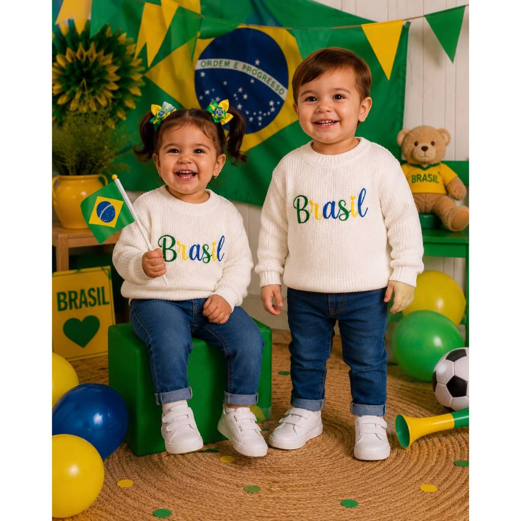 Suéter Tricô Bebê Copa Brasil Premium Unissex
