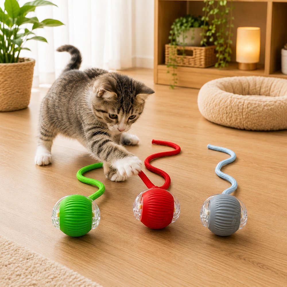 Bola Interativa para Cachorro e Gato com Movimento Automático USB Brinquedo Pet Sortido