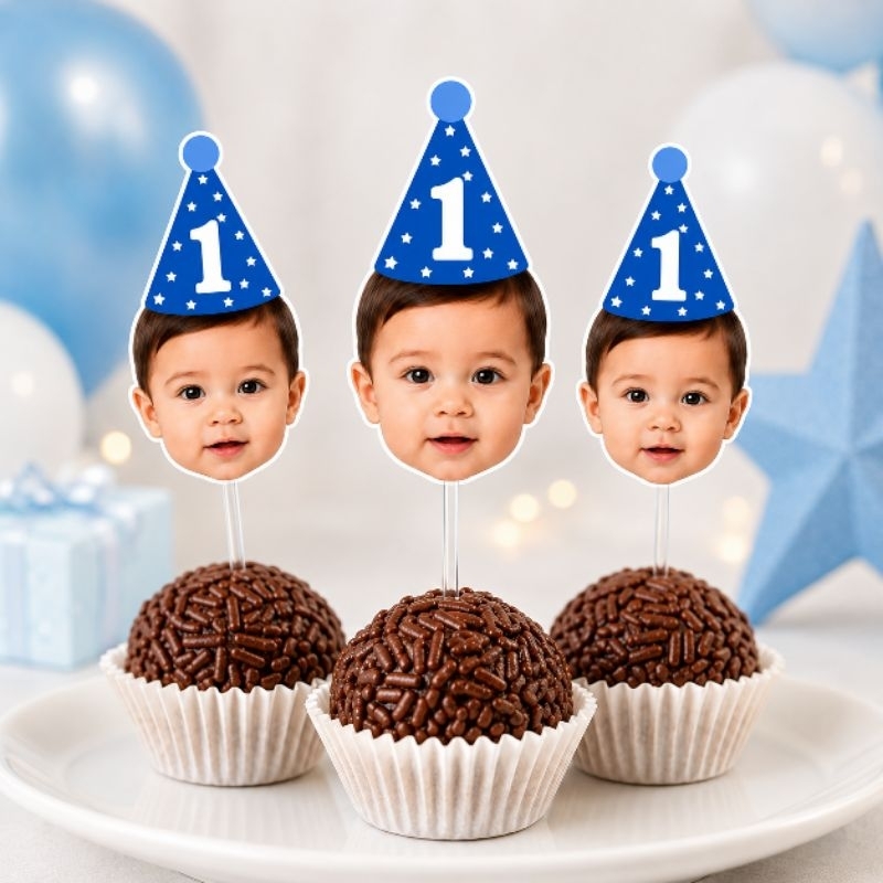 KIT TAGS TOPPERS CHAPÉU  PARA DOCINHO BRIGADEIRO, TAG CHAPÉUZINHO ROSTINHO PERSONALIZADOS BRIGADEIRO CUPCAKE ENFEITE