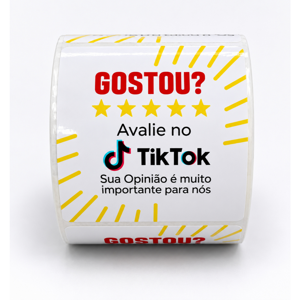Lacre Tiktok Avalie 6x6cm - Etiqueta Adesiva 500un.